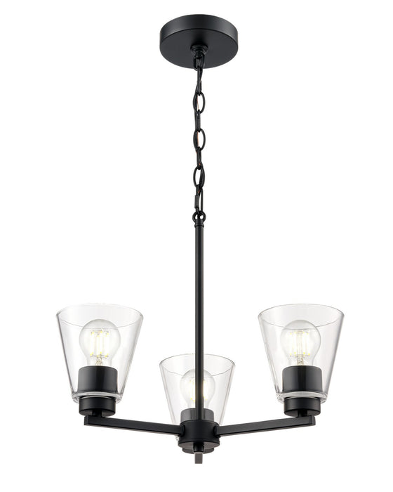Millennium - 64103-MB - Three Light Chandelier - Strayhan - Matte Black