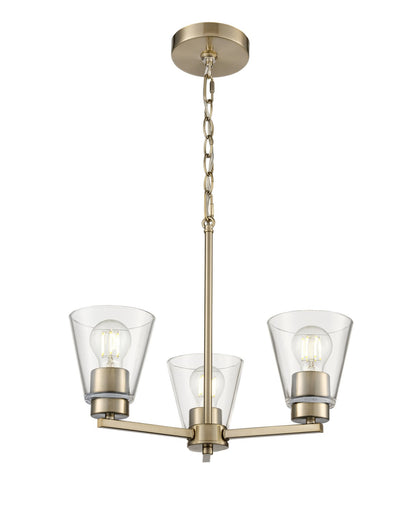 Strayhan Three Light Chandelier Modern Gold