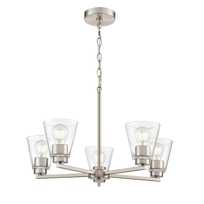 Millennium - 64105-BN - Five Light Chandelier - Strayhan - Brushed Nickel