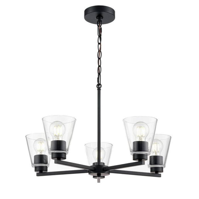 Millennium - 64105-MB - Five Light Chandelier - Strayhan - Matte Black