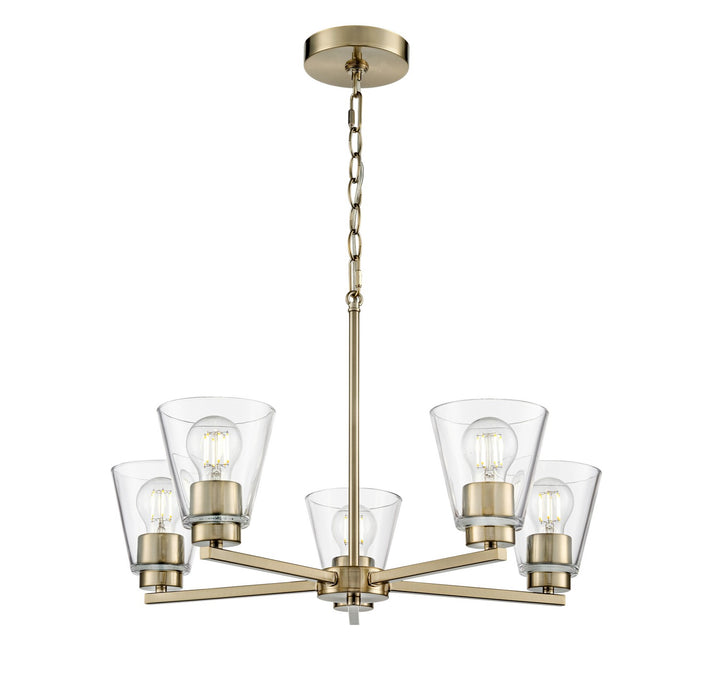 Millennium - 64105-MG - Five Light Chandelier - Strayhan - Modern Gold