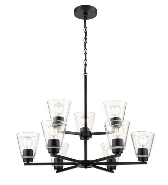 Millennium - 64109-MB - Nine Light Chandelier - Strayhan - Matte Black