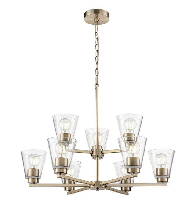 Millennium - 64109-MG - Nine Light Chandelier - Strayhan - Modern Gold