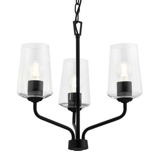 Celino Three Light Chandelier Black