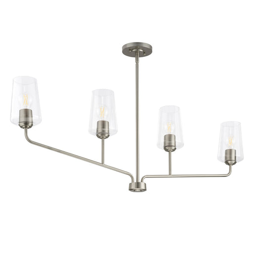 Celino Four Light Linear Chandelier Brushed Nickel