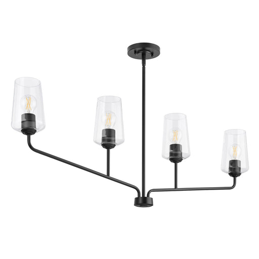 Celino Four Light Linear Chandelier Black