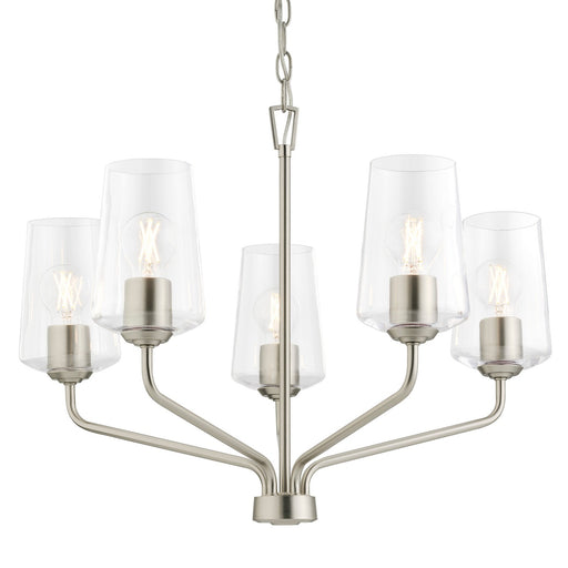 Celino Five Light Chandelier Brushed Nickel