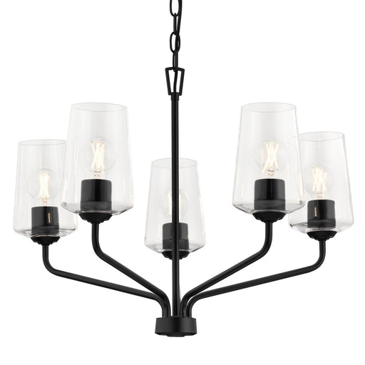 Celino Five Light Chandelier Black