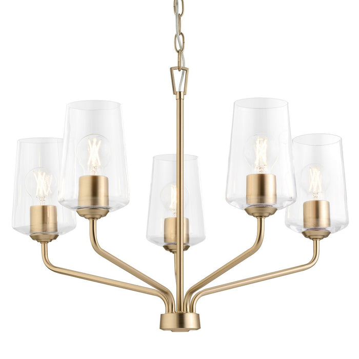 Progress Lighting - P400442-177 - Five Light Chandelier - Celino - Champagne Bronze