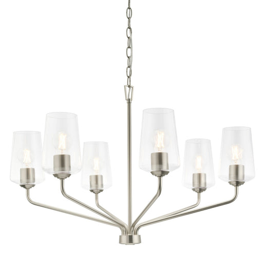 Celino Six Light Chandelier Brushed Nickel
