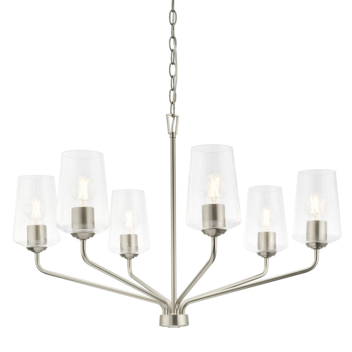 Progress Lighting - P400443-009 - Six Light Chandelier - Celino - Brushed Nickel