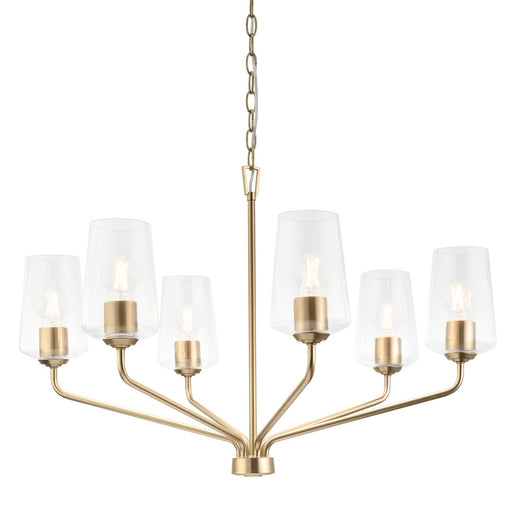 Celino Six Light Chandelier Champagne Bronze