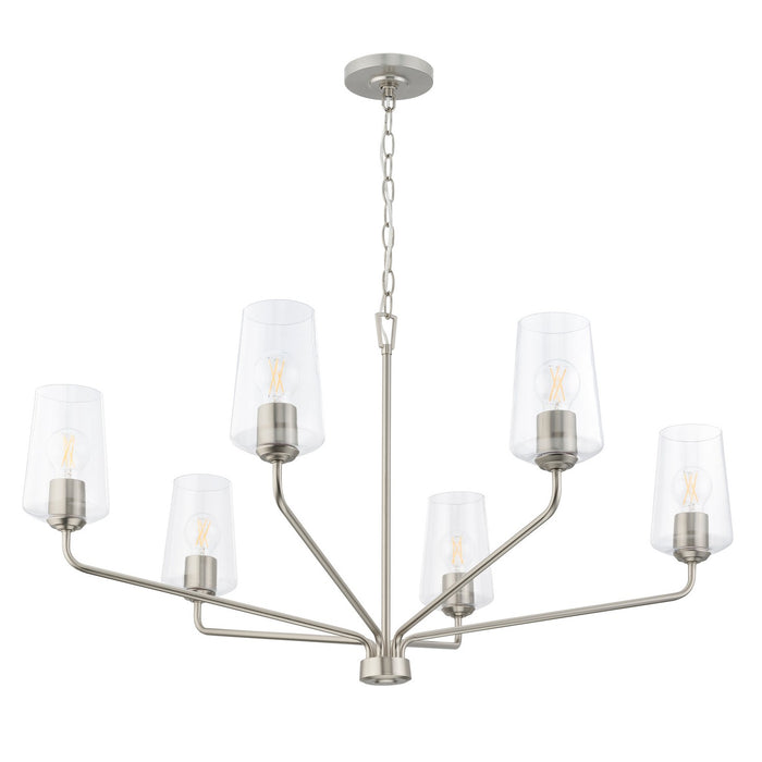 Progress Lighting - P400444-009 - Six Light Chandelier - Celino - Brushed Nickel