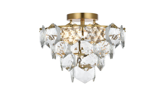 Adaline Six Light Flush Mount Satin Gold
