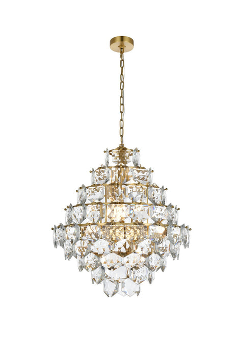 Elegant Lighting - 1050G24SG - 15 Light Chandelier - Adaline - Satin Gold
