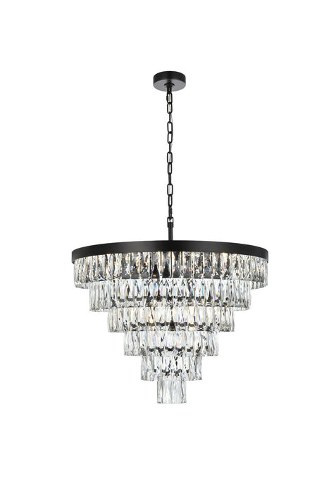 Elegant Lighting - 1060D27BK - 13 Light Chandelier - Josephine - Black