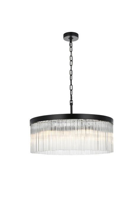 Elegant Lighting - 1070D24BK - Six Light Chandelier - Harlow - Black
