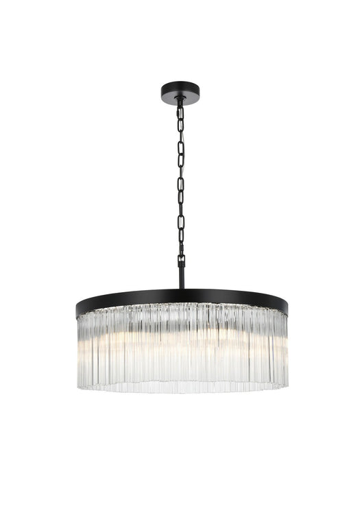 Elegant Lighting - 1070D24BK - Six Light Chandelier - Harlow - Black