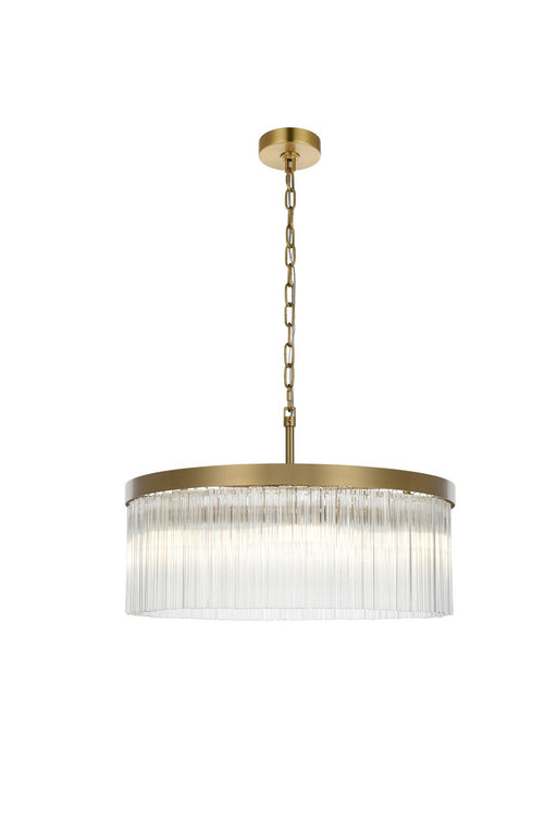 Elegant Lighting - 1070D24SG - Six Light Chandelier - Harlow - Satin Gold