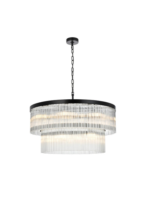 Elegant Lighting - 1070D32BK - 14 Light Chandelier - Harlow - Black