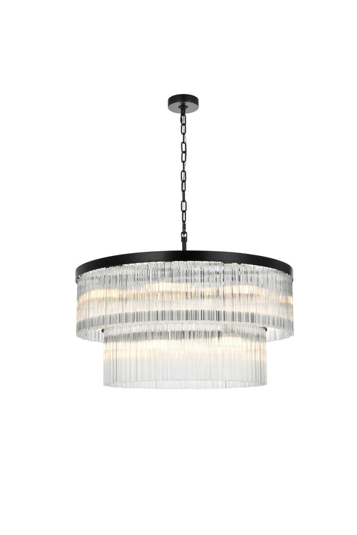 Elegant Lighting - 1070D32BK - 14 Light Chandelier - Harlow - Black