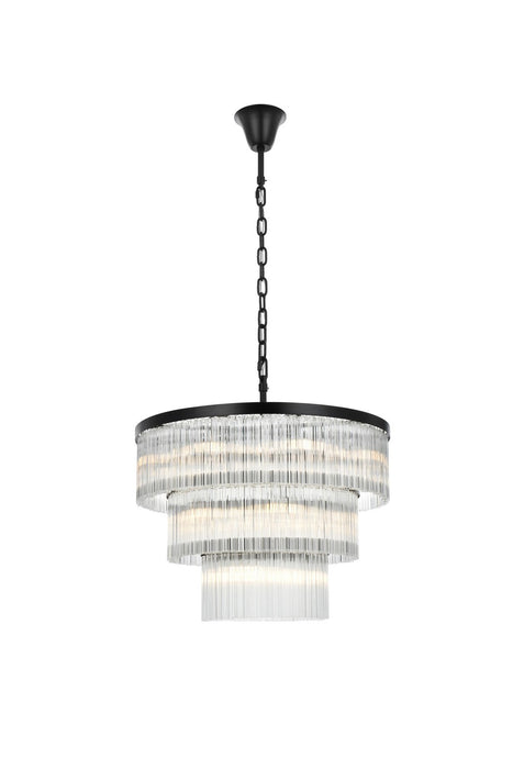 Elegant Lighting - 1070G32BK - 18 Light Chandelier - Harlow - Black
