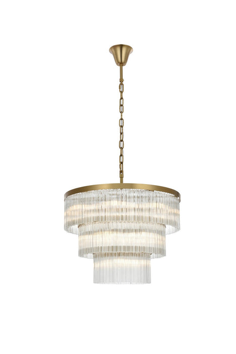 Elegant Lighting - 1070G32SG - 18 Light Chandelier - Harlow - Satin Gold