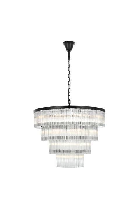 Elegant Lighting - 1070G40BK - 28 Light Chandelier - Harlow - Black