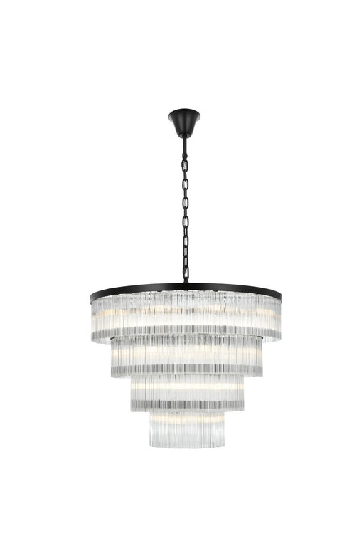 Elegant Lighting - 1070G40BK - 28 Light Chandelier - Harlow - Black