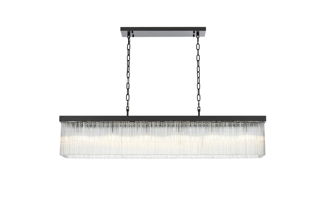 Elegant Lighting - 1070G49BK - Six Light Chandelier - Harlow - Black