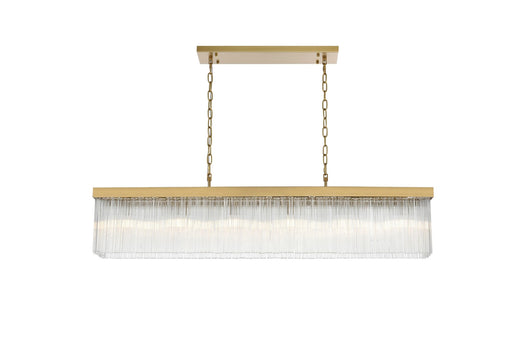 Harlow Six Light Chandelier Satin Gold