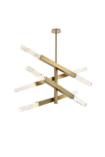 Ari Eight Light Pendant Satin Gold