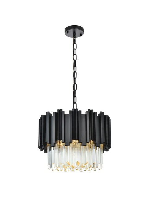 Elegant Lighting - 3400D16BK - Four Light Chandelier - Willow - Black