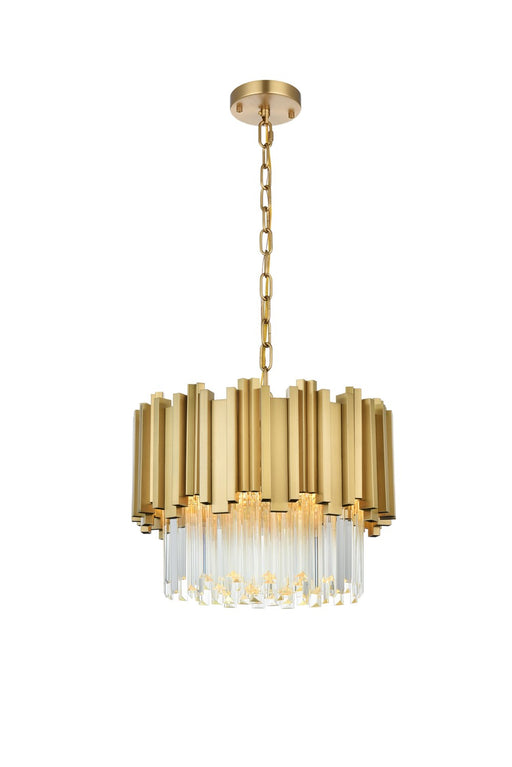 Elegant Lighting - 3400D16SG - Four Light Chandelier - Willow - Satin Gold