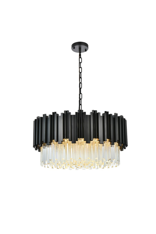 Elegant Lighting - 3400D24BK - Eight Light Chandelier - Willow - Black