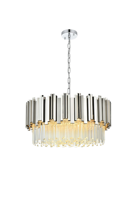 Elegant Lighting - 3400D24C - Eight Light Chandelier - Willow - Chrome