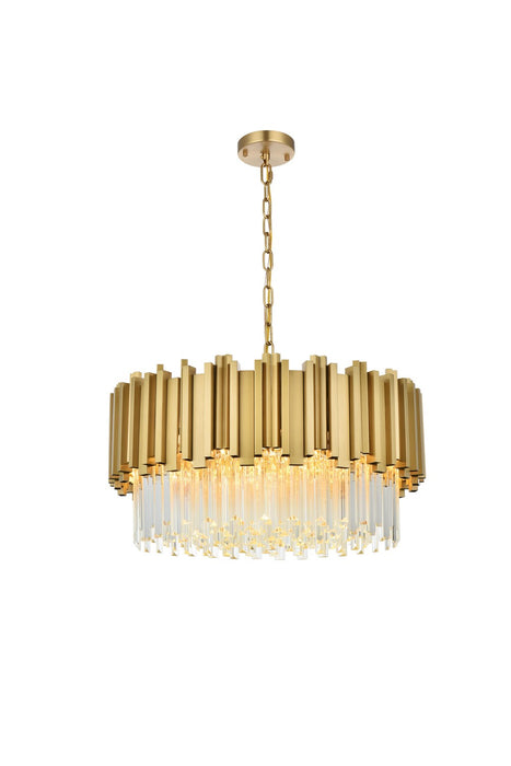 Elegant Lighting - 3400D24SG - Eight Light Chandelier - Willow - Satin Gold
