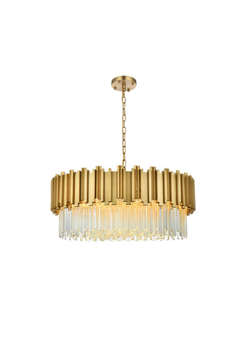 Willow Ten Light Chandelier Satin Gold