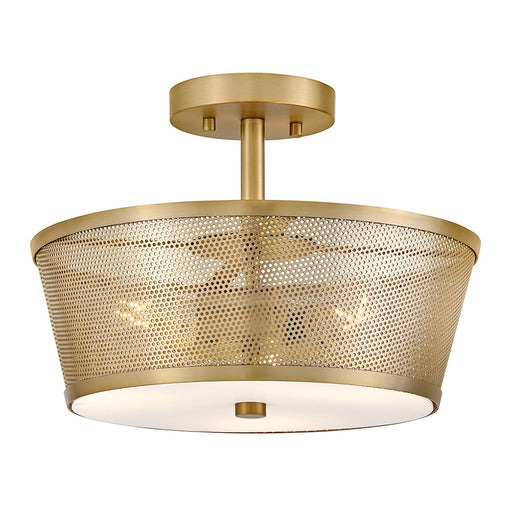 Cash LED Semi-Flush Mount Lacquered Brass
