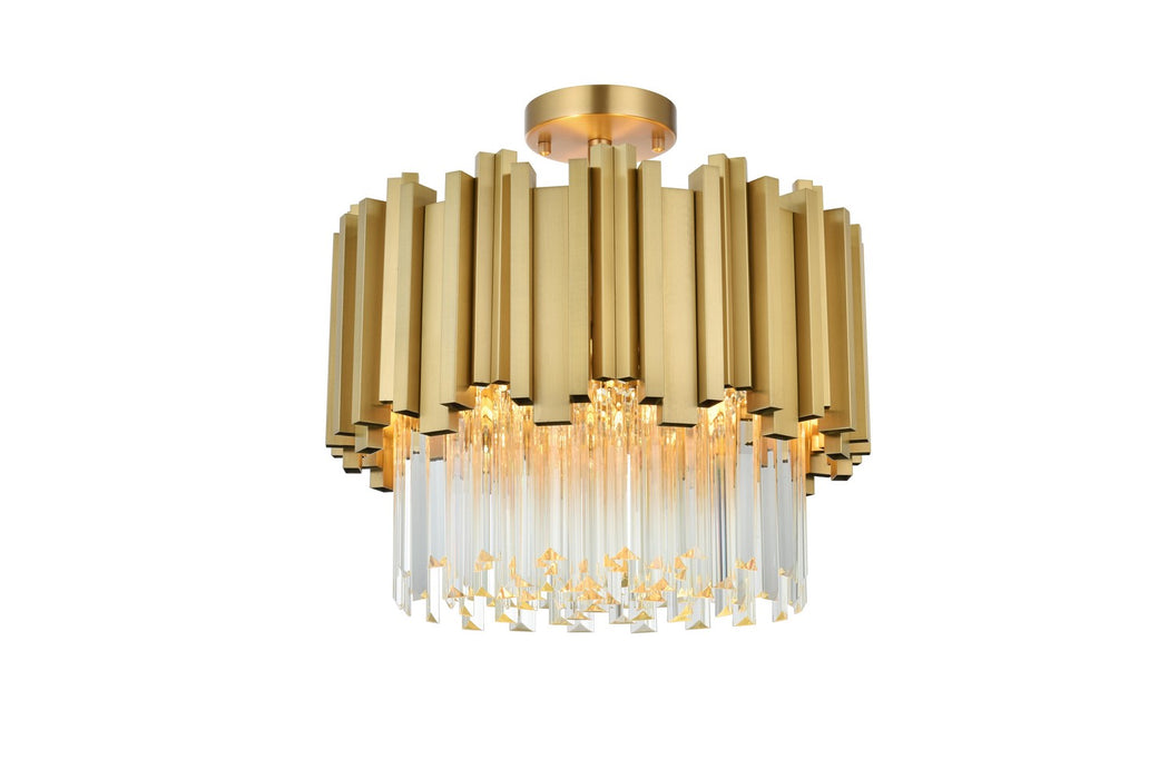 Elegant Lighting - 3400F16SG - Four Light Flush Mount - Willow - Satin Gold
