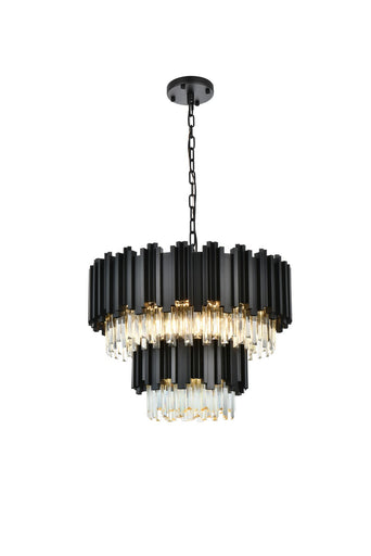 Willow Eight Light Chandelier Black