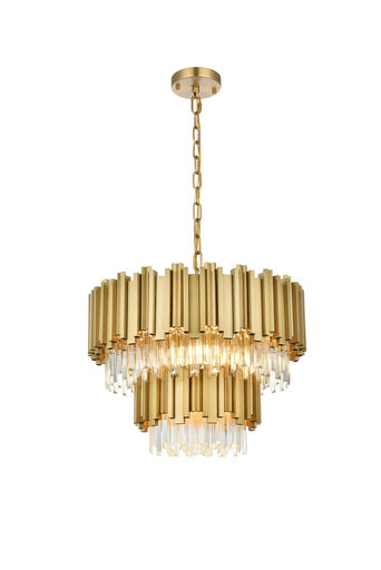 Willow Eight Light Chandelier Satin Gold