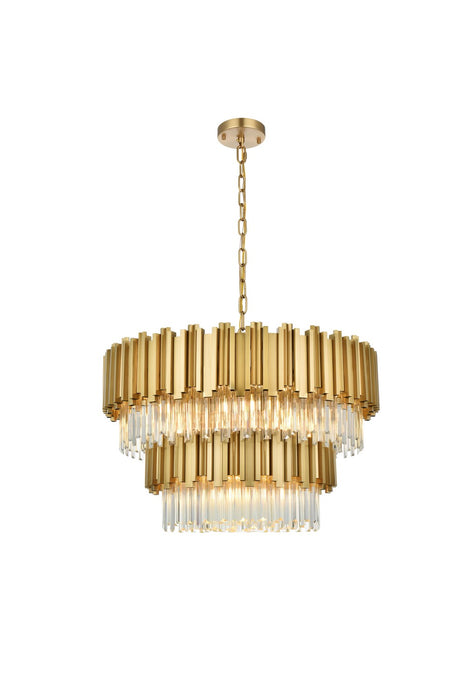 Elegant Lighting - 3400G32SG - 12 Light Chandelier - Willow - Satin Gold