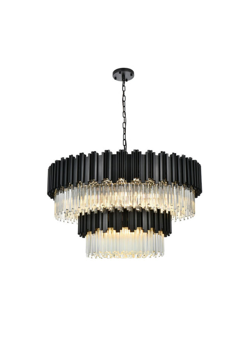 Elegant Lighting - 3400G40BK - 16 Light Chandelier - Willow - Black