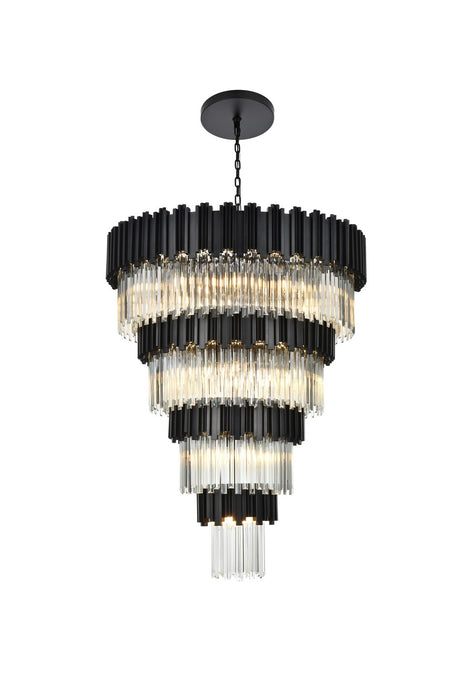 Elegant Lighting - 3400GR40BK - 27 Light Chandelier - Willow - Black