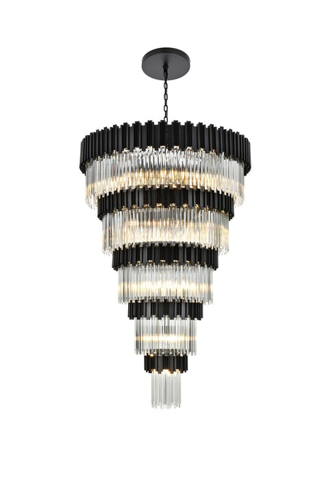 Elegant Lighting - 3400GR48BK - 39 Light Chandelier - Willow - Black