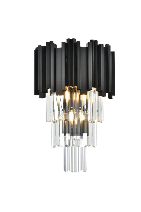 Elegant Lighting - 3400W12BK - Three Light Wall Sconce - Willow - Black