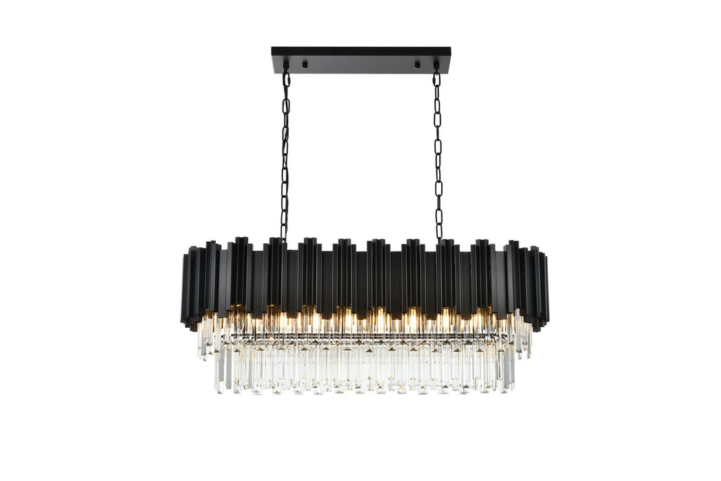 Elegant Lighting - 3401G36BK - Nine Light Chandelier - Willow - Black