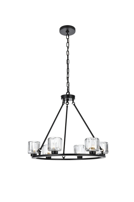 Elegant Lighting - 5100D26BK - Six Light Chandelier - Cadence - Black