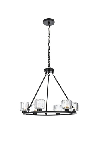Cadence Six Light Chandelier Black